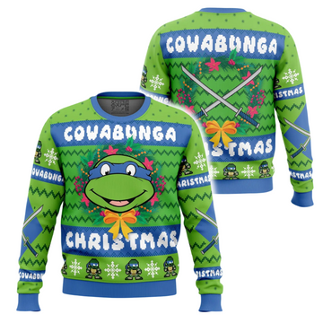 Cowabunga Leonardo Christmas Teenage Mutant Ninja Turtles Ugly Christmas Sweater