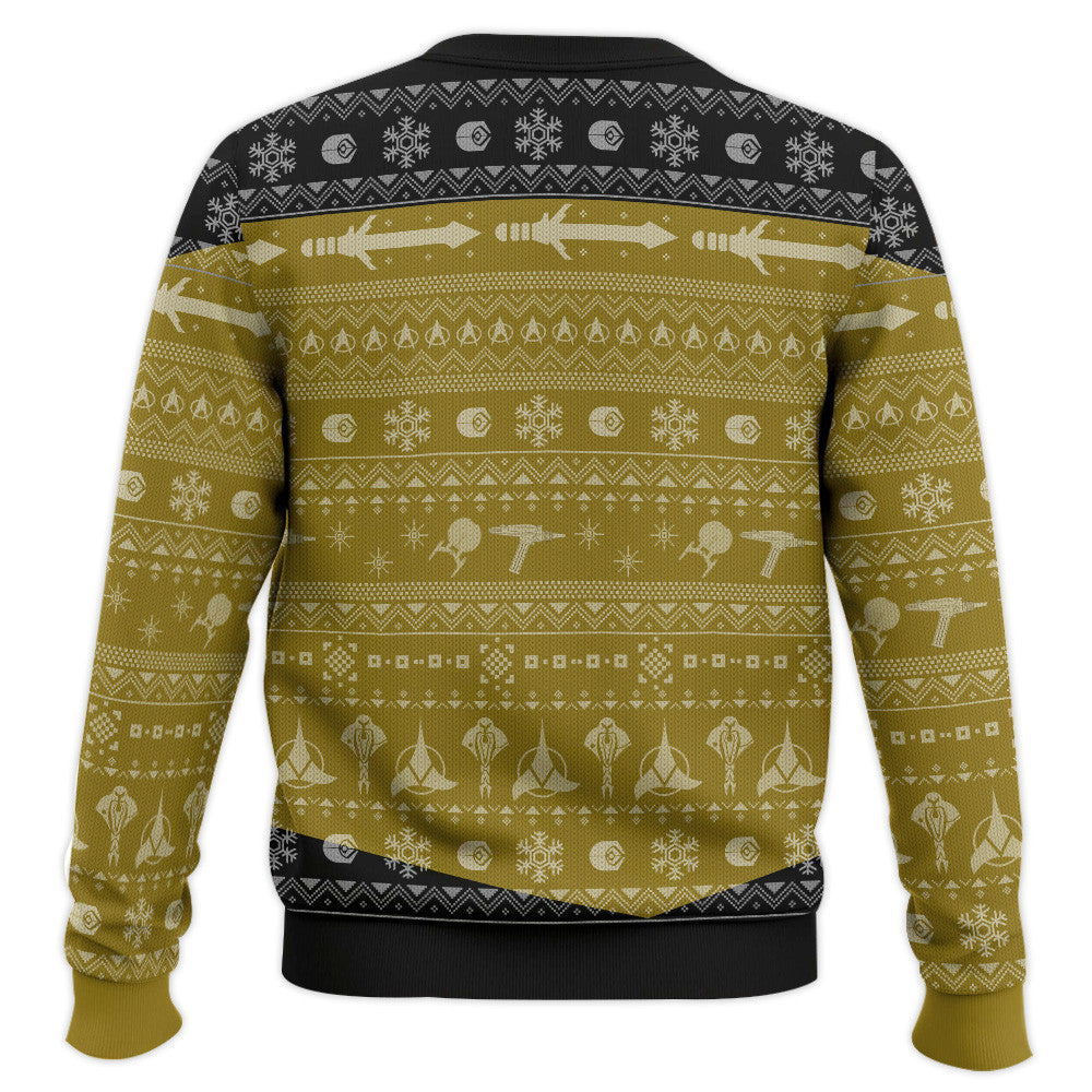 3D S.T The Next Generation 1987 Yellow Ugly Christmas Sweater