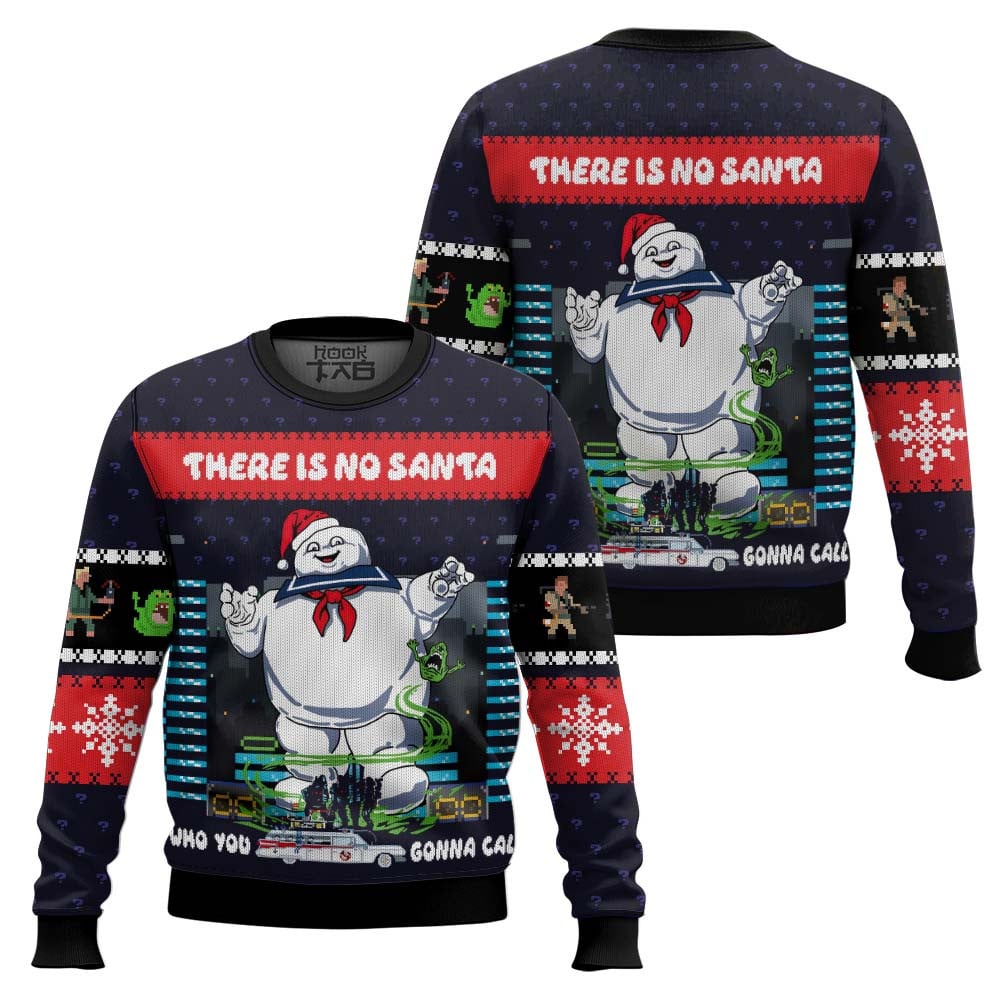 There Is No Santa Ghostbusters Ugly Christmas Sweater