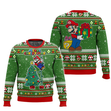 Super Mario Christmas Tree Ugly Sweater