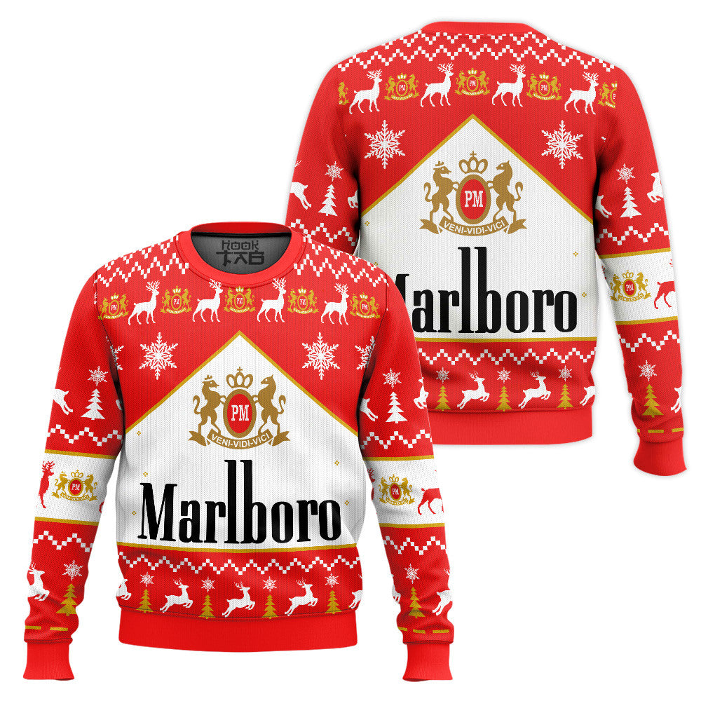 Marlboro Menthol Black Cigarettes Ugly Christmas Sweater