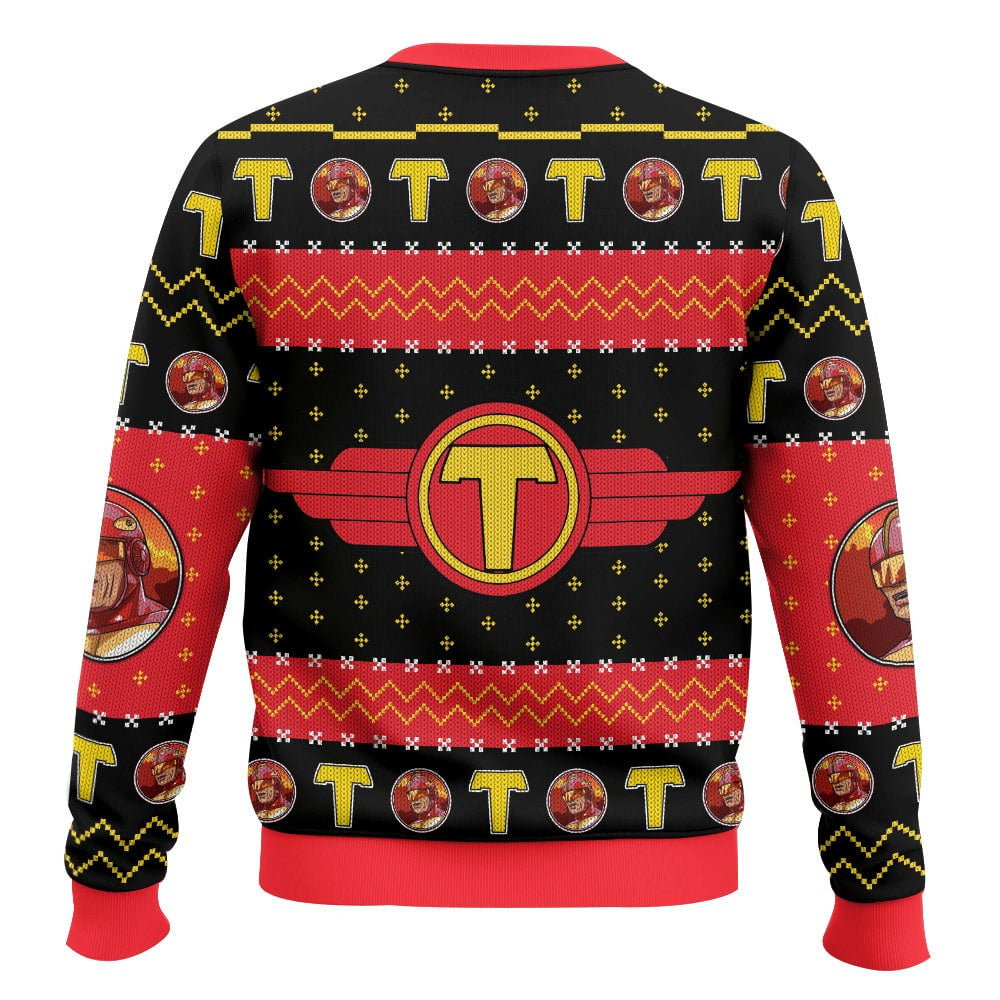 It’s Turbo Time! Turbo Man Jingle All the Way Ugly Sweater