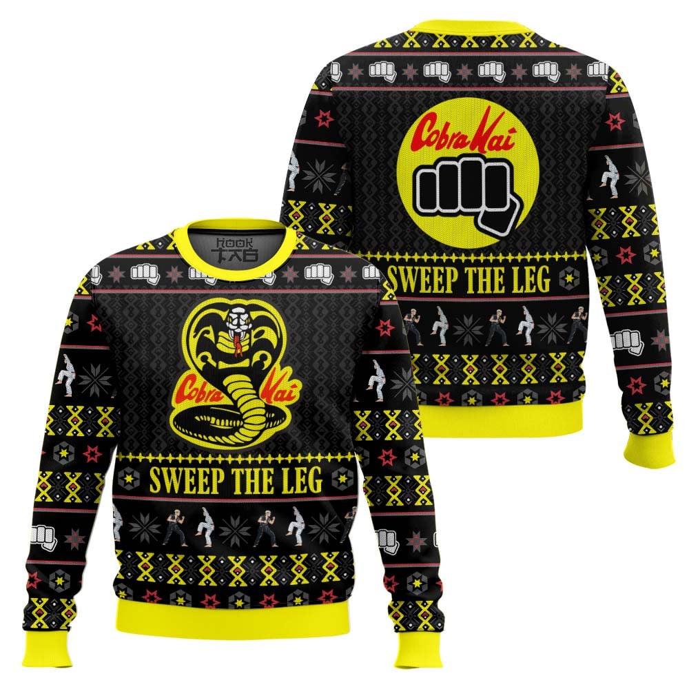 Cobra Kai Sweep The Leg Karate Kid Ugly Christmas Sweater