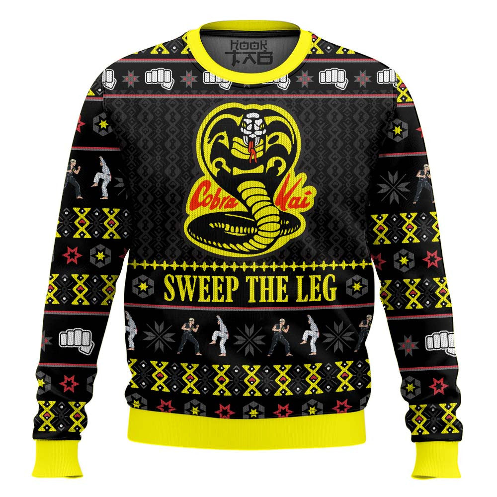 Cobra Kai Sweep The Leg Karate Kid Ugly Christmas Sweater