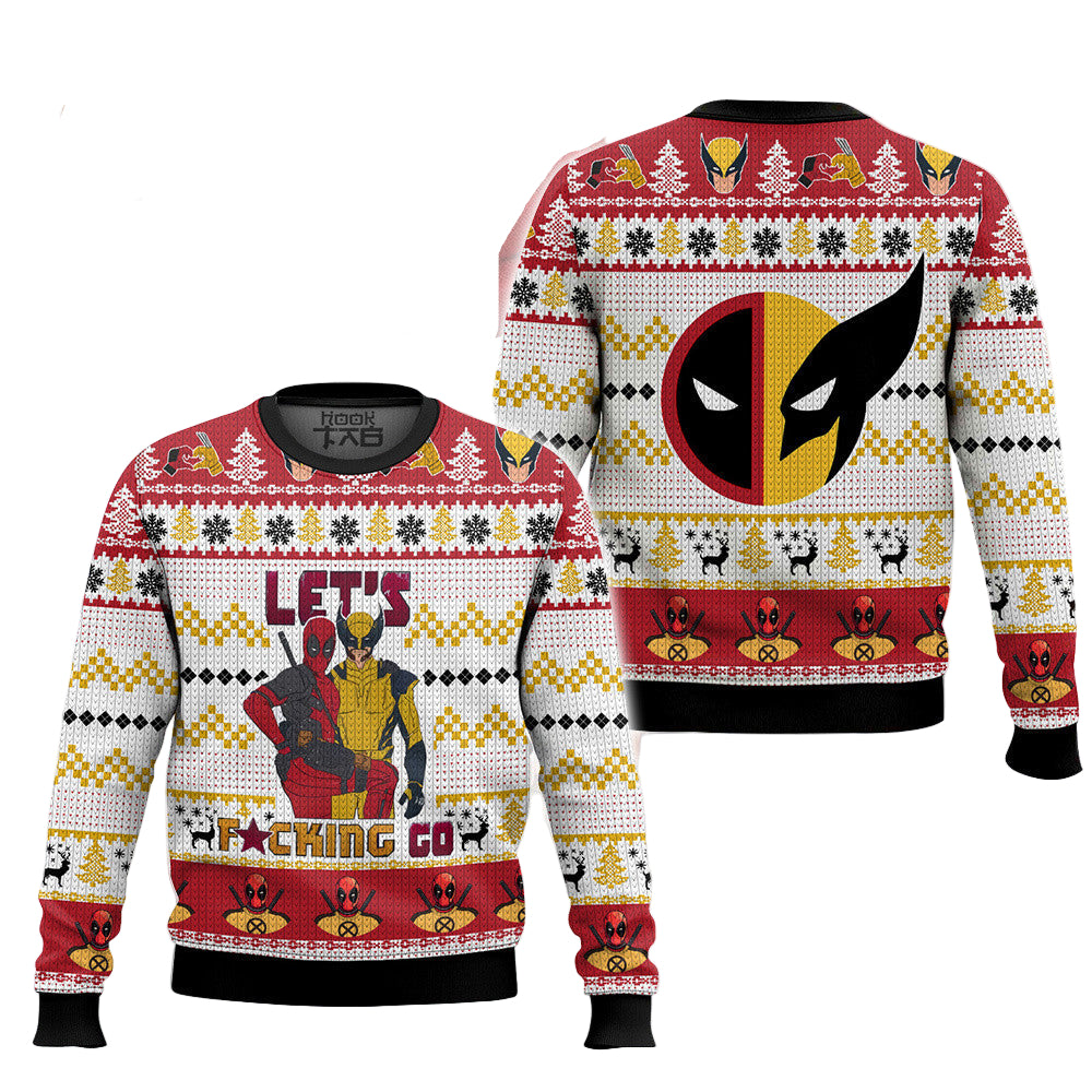 Let’s Go Deadpool Wolverine Ugly Sweater