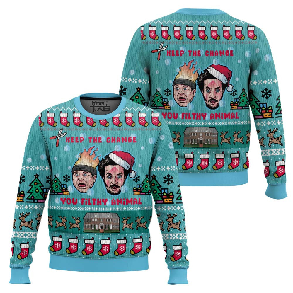 Keep The Change Home Alone Ugly Christmas Sweater