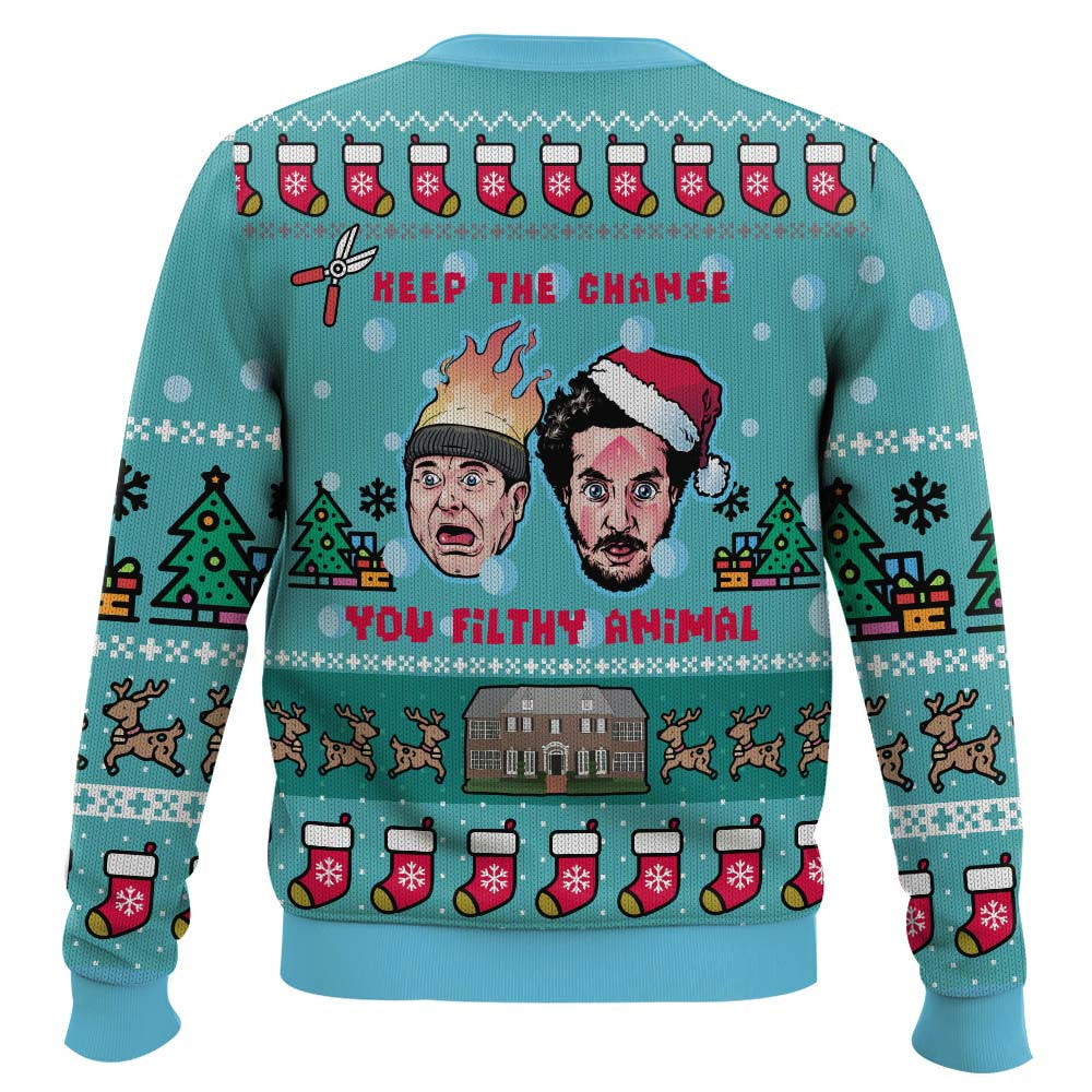 Keep The Change Home Alone Ugly Christmas Sweater