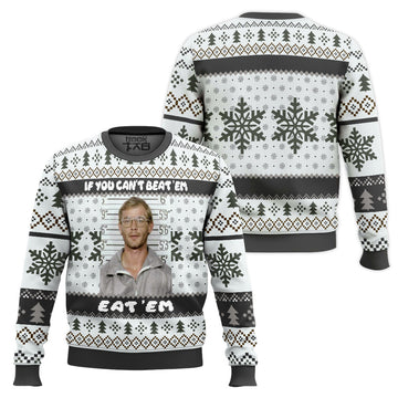 Jeffrey Dahmer Funny Serial Killer If You Can’t Beat ‘Em Eat ‘Em Ugly Christmas Sweater