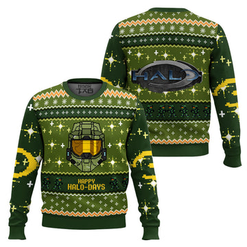Happy Halo-Days Halo Ugly Christmas Sweater