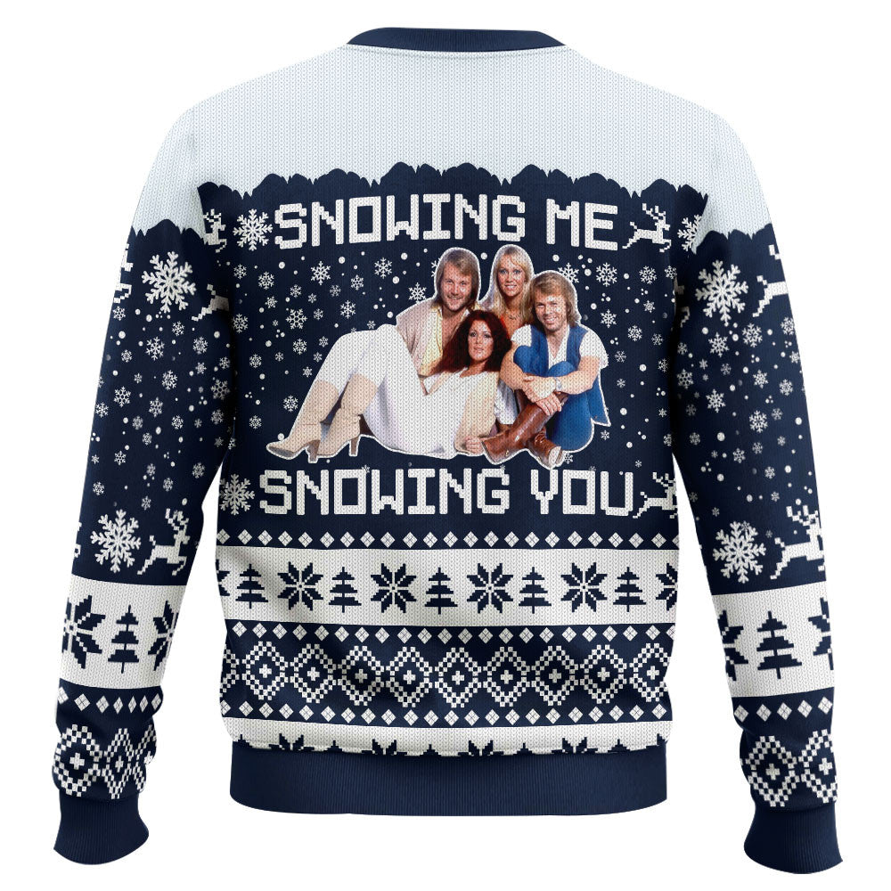 Snowing Me Snowing You ABBA Ugly Christmas Sweater