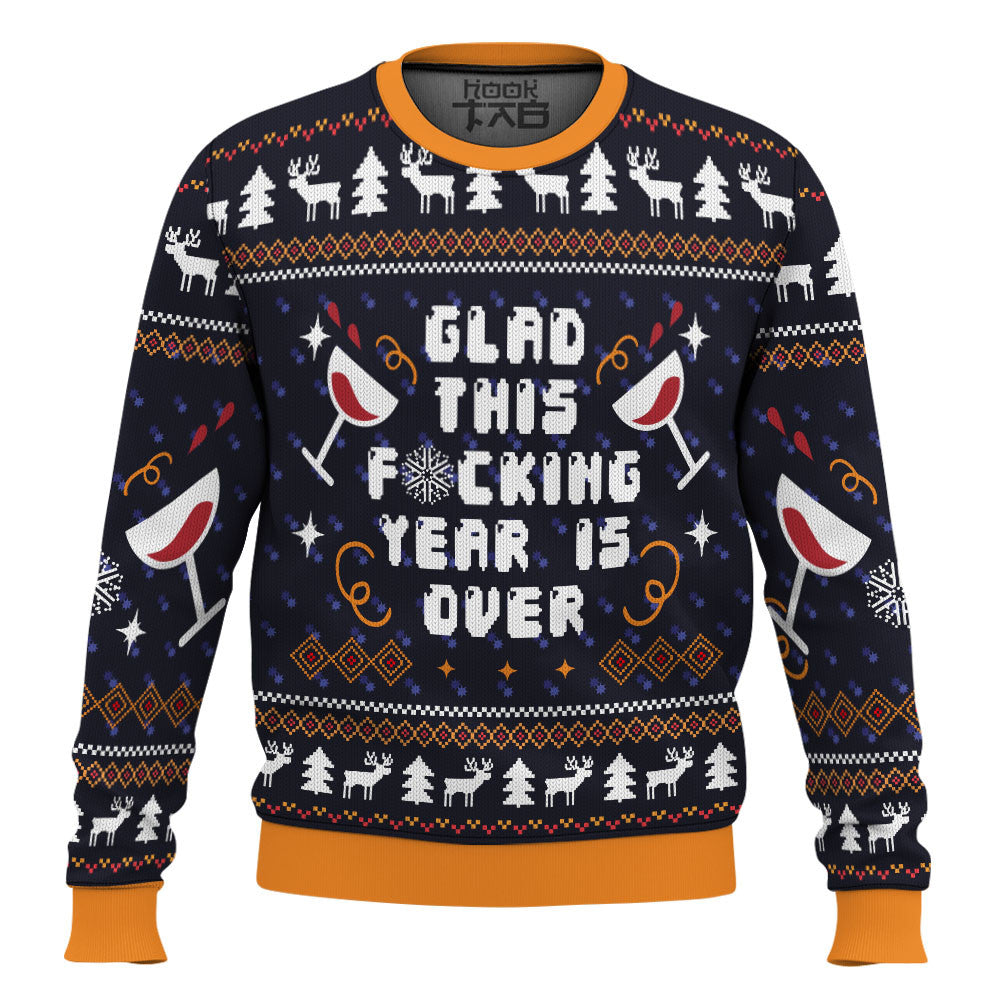 Glad This Fucking Year is Over Pop Culture Ugly Christmas Sweater
