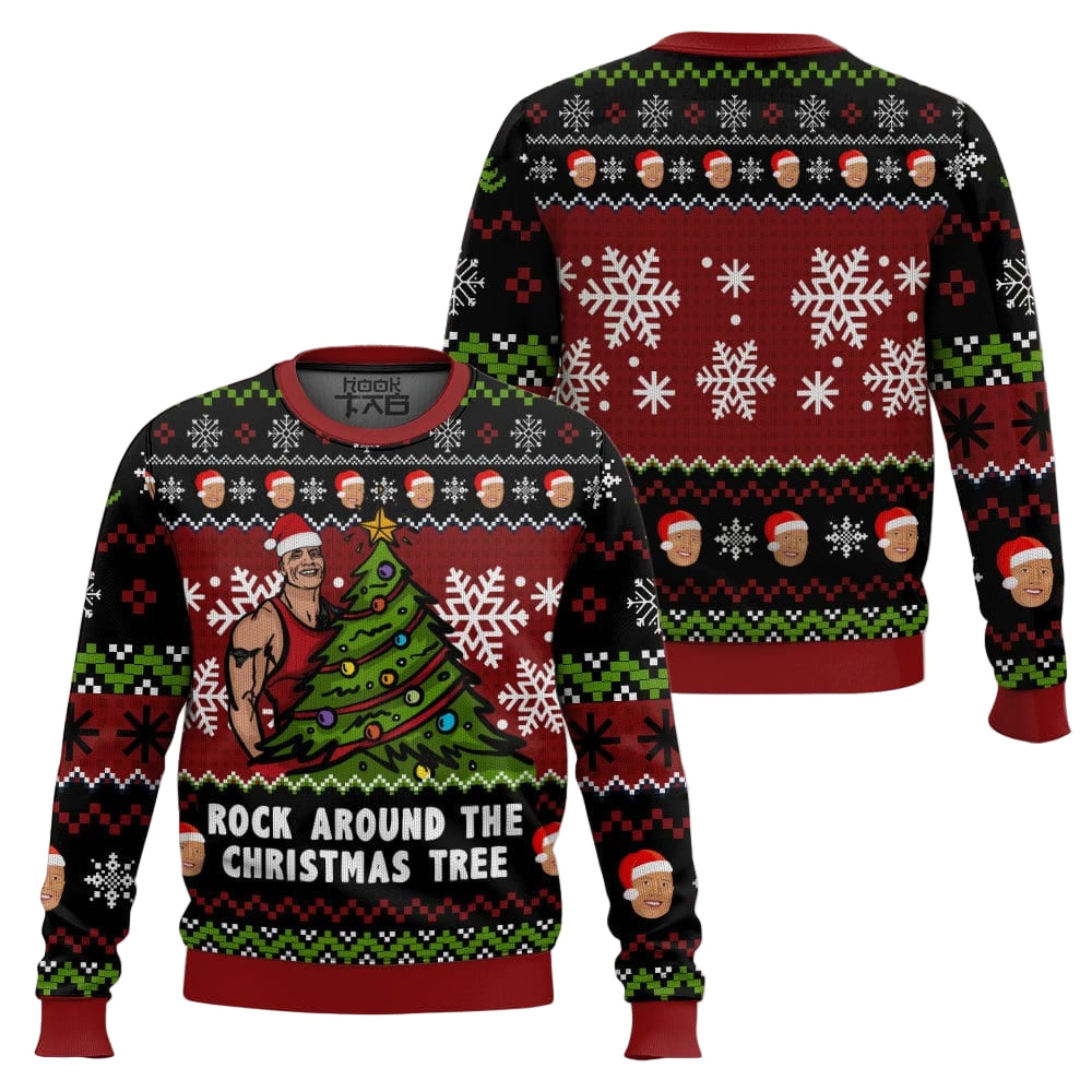 Rock Around The Christmas Tree The Rock Ugly Sweater