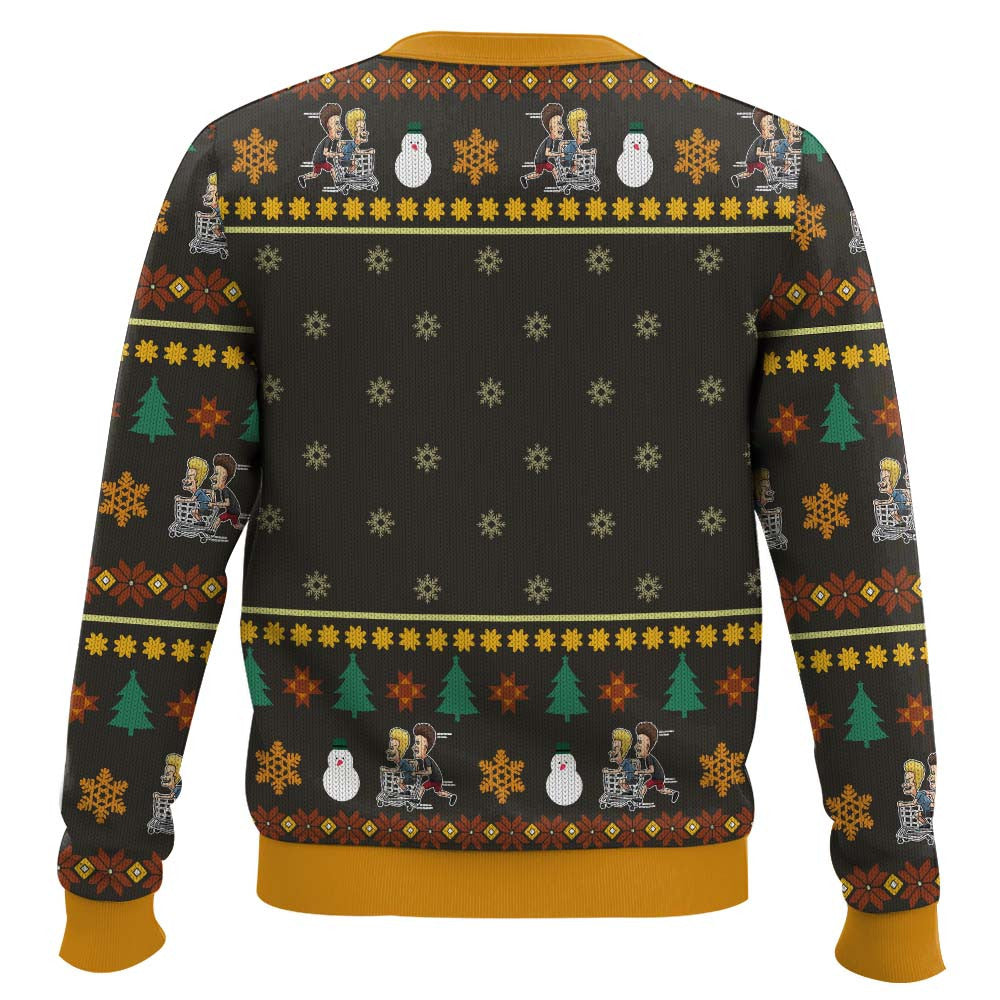 Beavis and Butthead Rock On Ugly Christmas Sweater