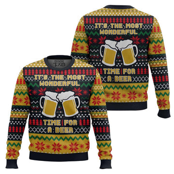 It’s The Most Wonderful Time For A Beer Parody Ugly Christmas Sweater