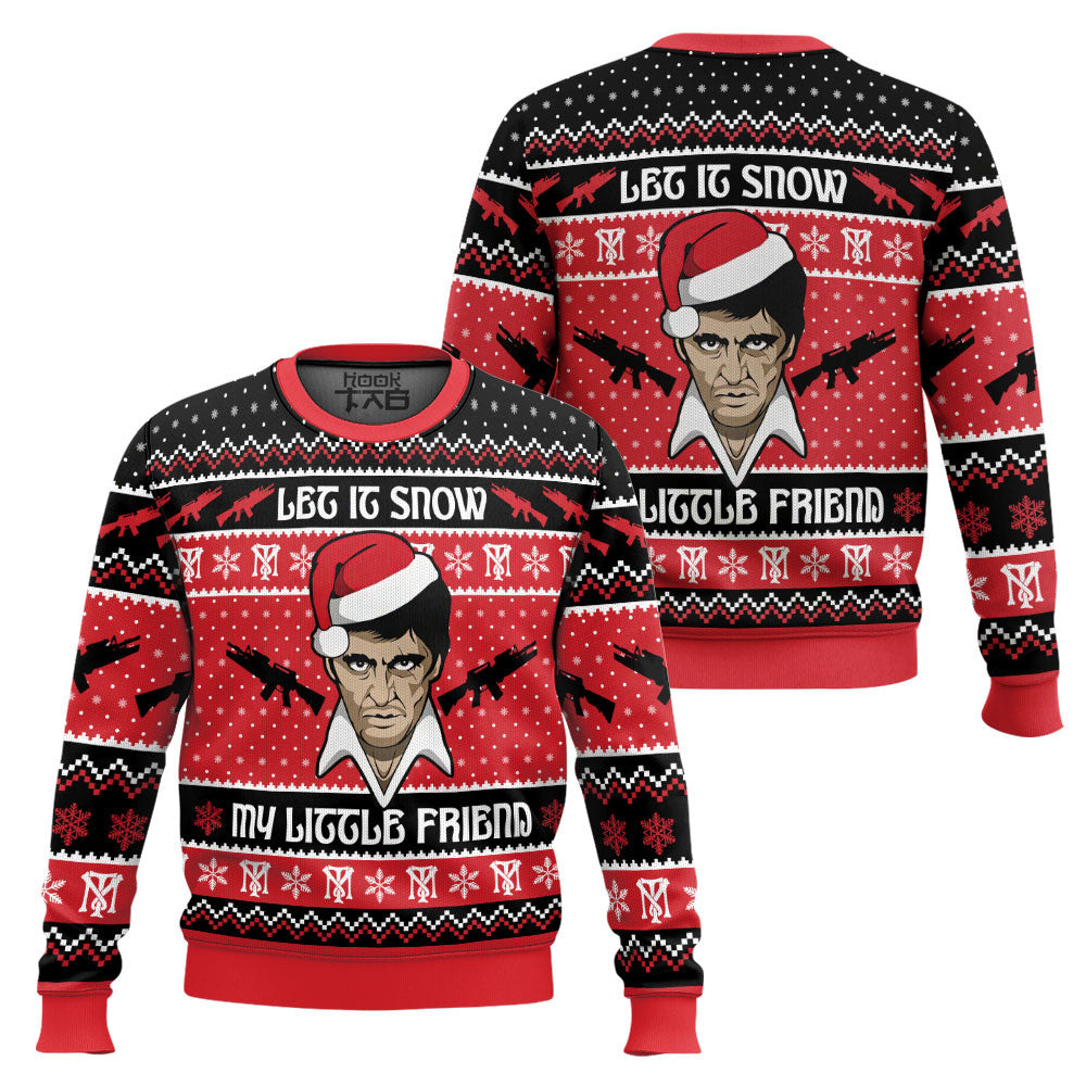 Let It Snow Scarface Ugly Christmas Sweater