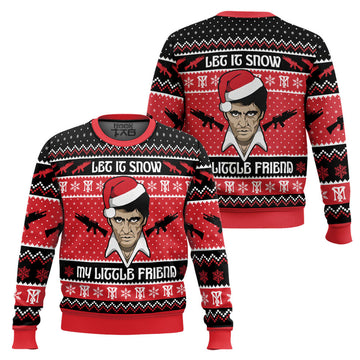 Let It Snow Scarface Ugly Christmas Sweater