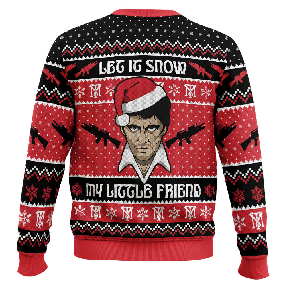 Let It Snow Scarface Ugly Christmas Sweater