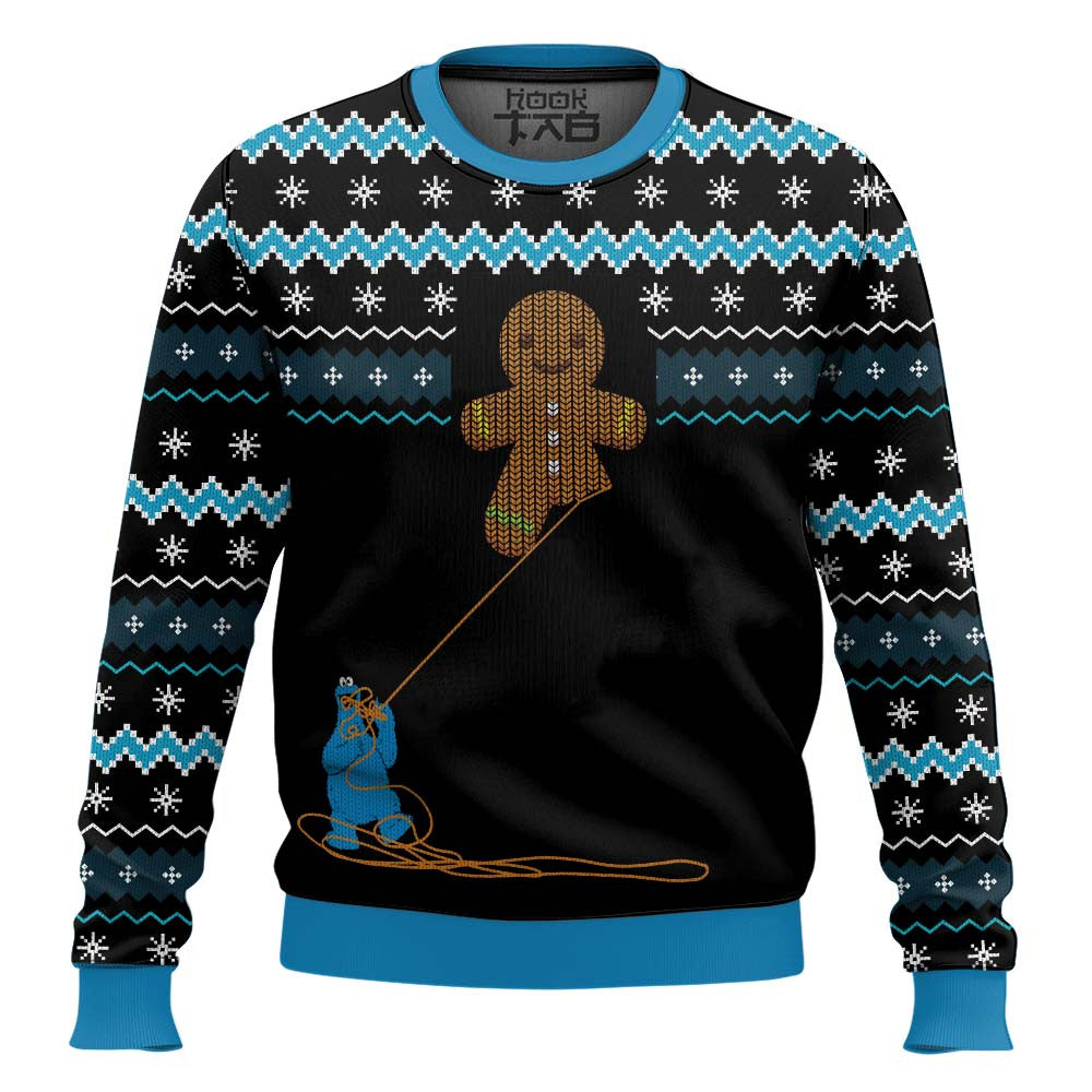 Gingerbread Cookie Monster Ugly Christmas Sweater