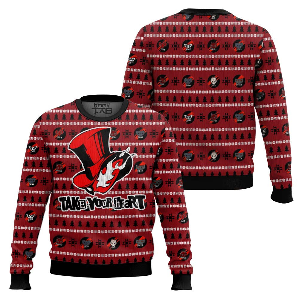 Persona 5 Take Your Heart Ugly Christmas Sweater