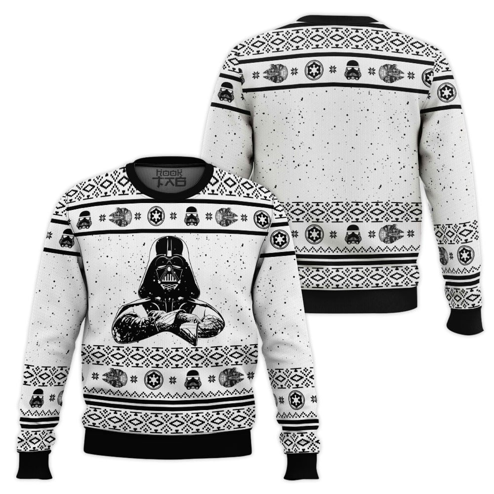Star Wars Darth Vader White Pattern Xmas Gifts Ugly Christmas Sweater