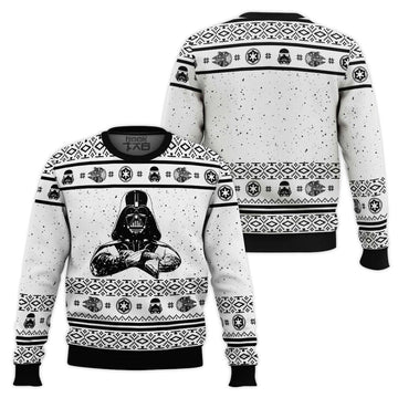 Star Wars Darth Vader White Pattern Xmas Gifts Ugly Christmas Sweater
