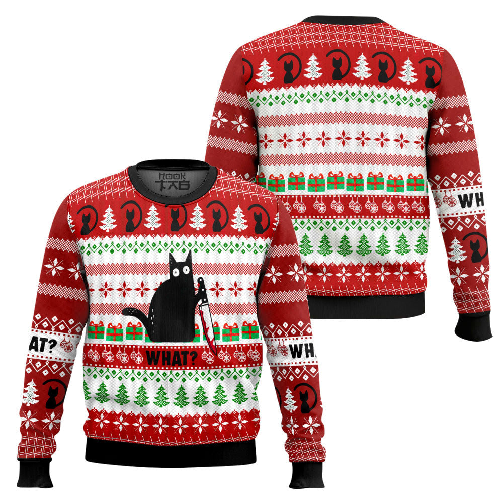 What Black Cat Ugly Christmas Sweater