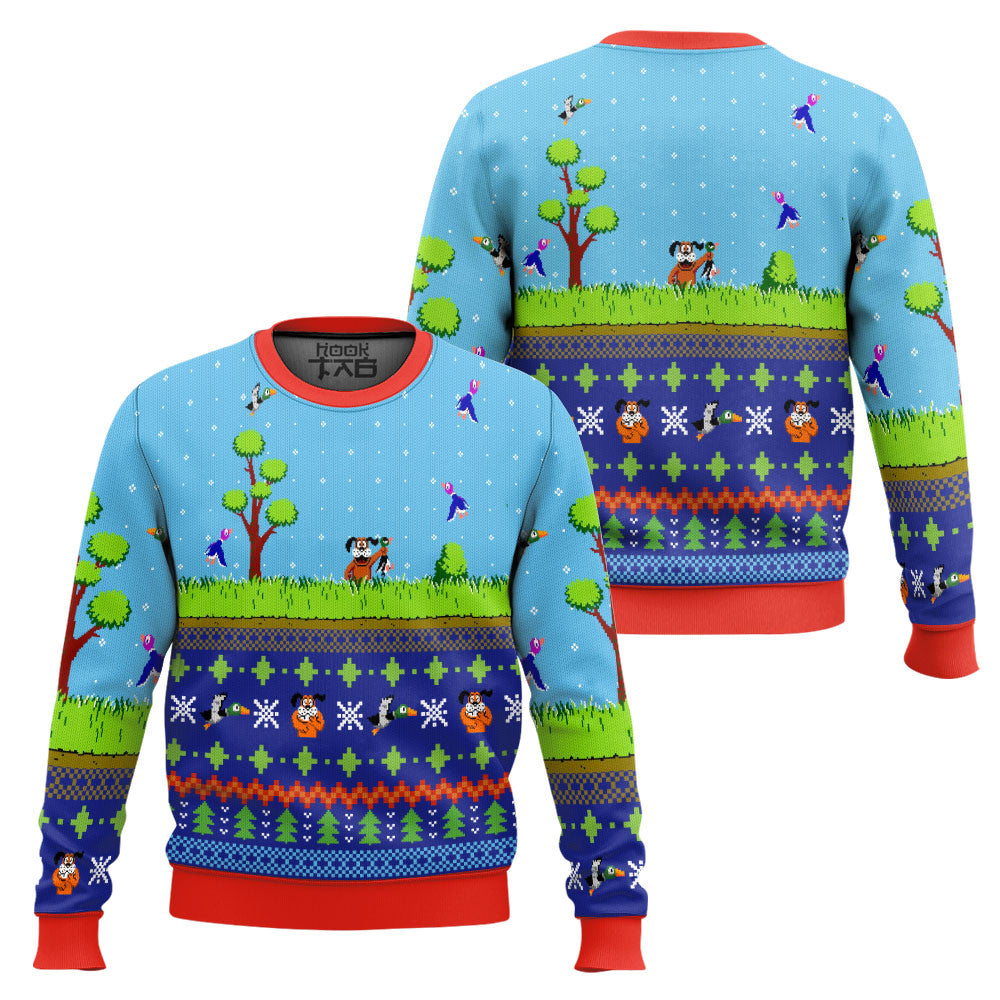 Festive Duck Hunt Ugly Christmas Sweater