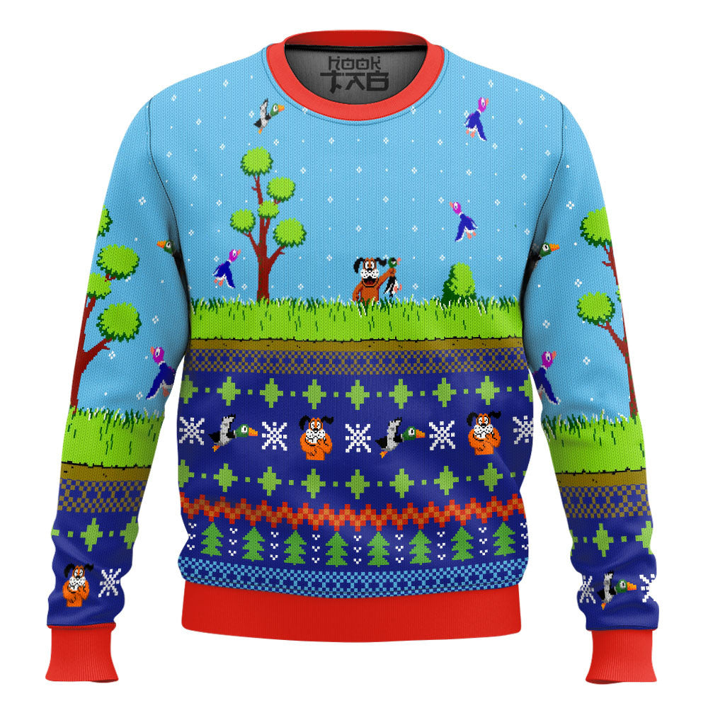 Festive Duck Hunt Ugly Christmas Sweater