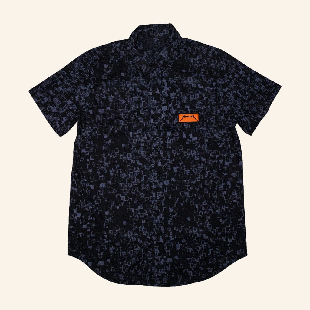 Metallica Merch Logo Button Up Shirt Gift Ideas For Music Lovers -WearandDecor