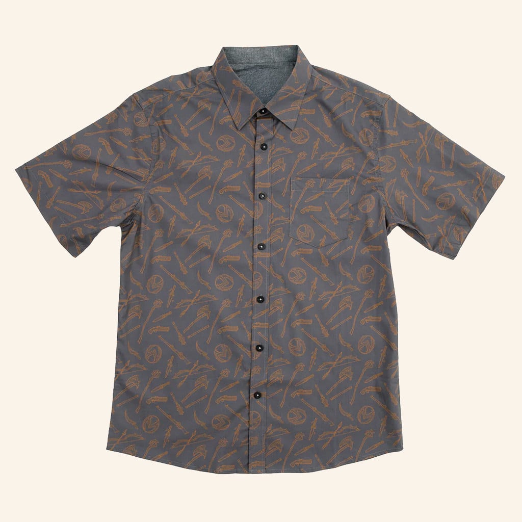 Critical Role Merch Vox Machina Weapons Button Up Shirt Cool Christmas Gifts For Guys -WearandDecor