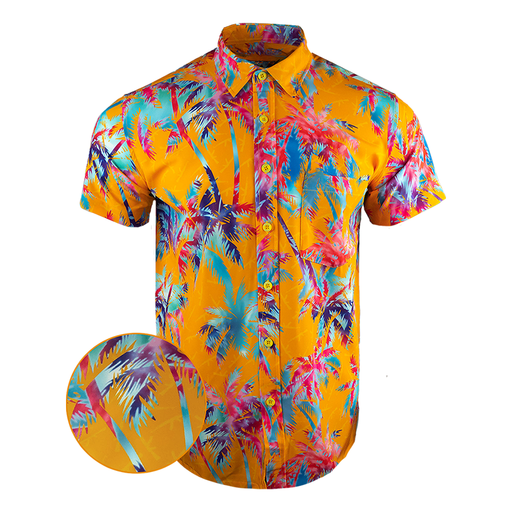Ak'S And Vacays Orange Button Down Shirt Tactical Aloha Print Shirt Christmas Gifts For Him -WearandDecor