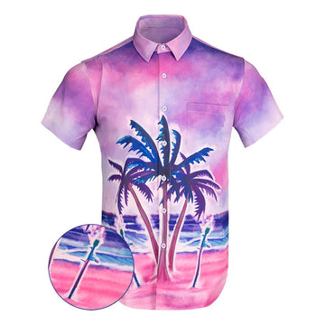 Rocket Beach Button Down Shirt Tactical Aloha Print Shirt Gun Lovers Gifts For Him -WearandDecor