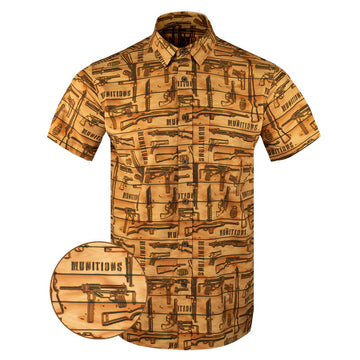 Munitions Button Down Shirt Gun Hawaiian Shirt Present For Gun Lovers -WearandDecor