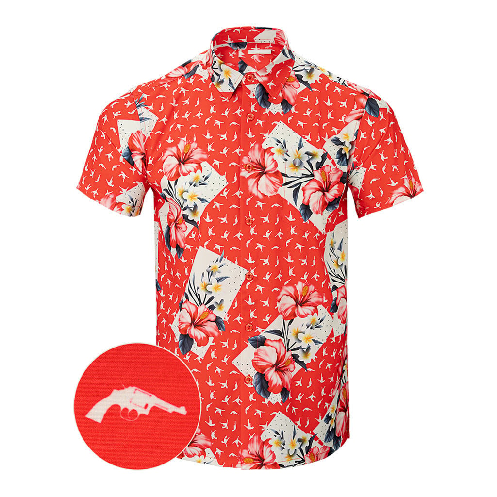Raising AZ Button Down Shirt Tactical Tropical Print Shirt Gifts For Gun Lovers -WearandDecor