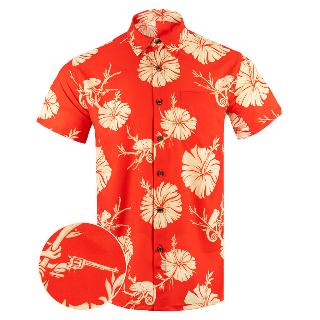 Rango Rifle Button Down Shirt Tactical Aloha Print Shirt Gifts For Gun Lovers -WearandDecor