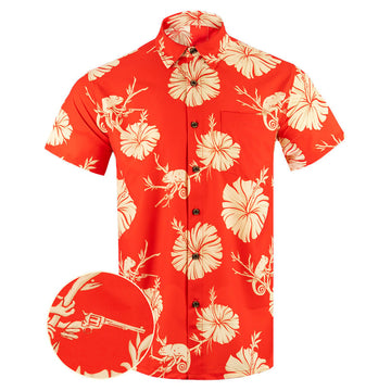 Rango Rifle Button Down Shirt Tactical Aloha Print Shirt Gifts For Gun Lovers -WearandDecor