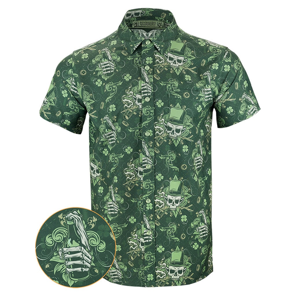 Irish Hand Grenade Button Down Shirt Tactical Hawaiian Shirt Best Birthday Gift For Father -WearandDecor