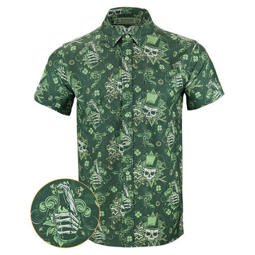 Irish Hand Grenade Button Down Shirt Tactical Hawaiian Shirt Best Birthday Gift For Father -WearandDecor