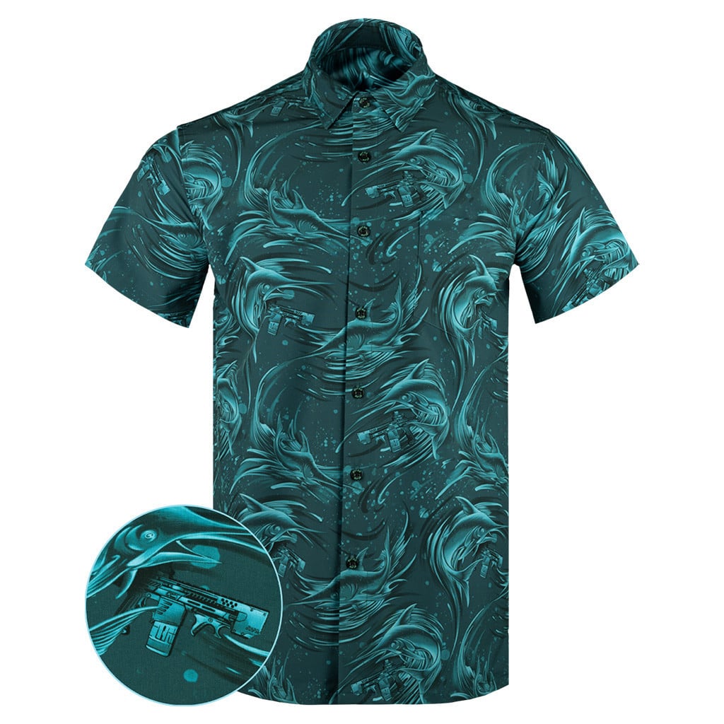 Gone Fishing Button Down Shirt Concealed Carry Hawaiian Shirt Best Christmas Gifts For Dad -WearandDecor