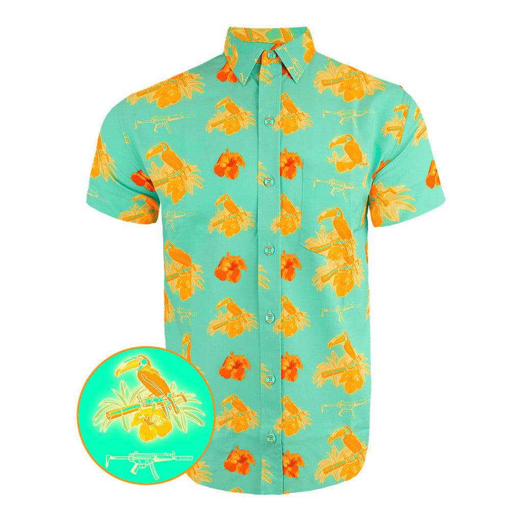 Cans And Toucans Mint Button Down Shirt Outdoor Hawaiian Tactical Shirt Gifts For Friends -WearandDecor