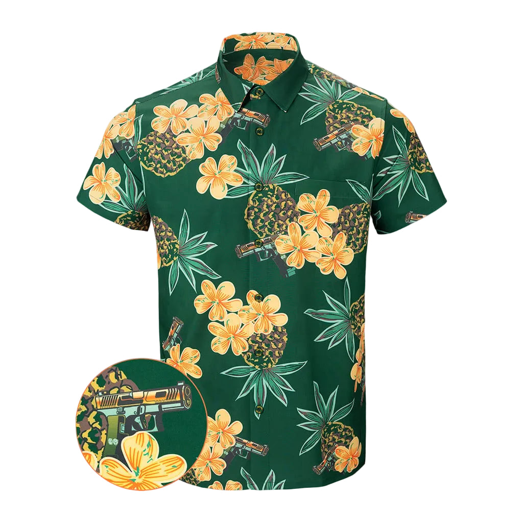 Bud Button Down Shirt Tactical Tropical Print Shirt Best Gifts For Father -WearandDecor