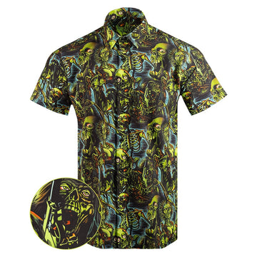 Living Dead Button Down Shirt Tactical Aloha Shirt Present For Husband -WearandDecor