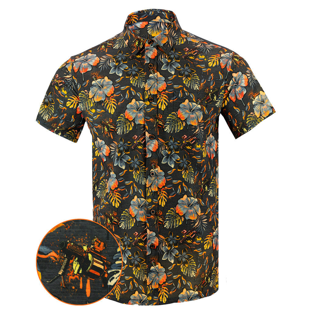 Hawaiian Drip Button Down Shirt Tactical Aloha Shirt Cool Christmas Gifts For Guys -WearandDecor