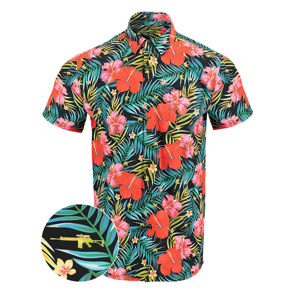 Paradise Button Down Shirt Outdoor Hawaiian Tactical Shirt Gifts For Friends -WearandDecor