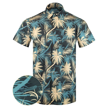 Luau Blue Button Down Shirt Tactical Tropical Print Shirt Cool Christmas Gifts For Guys -WearandDecor