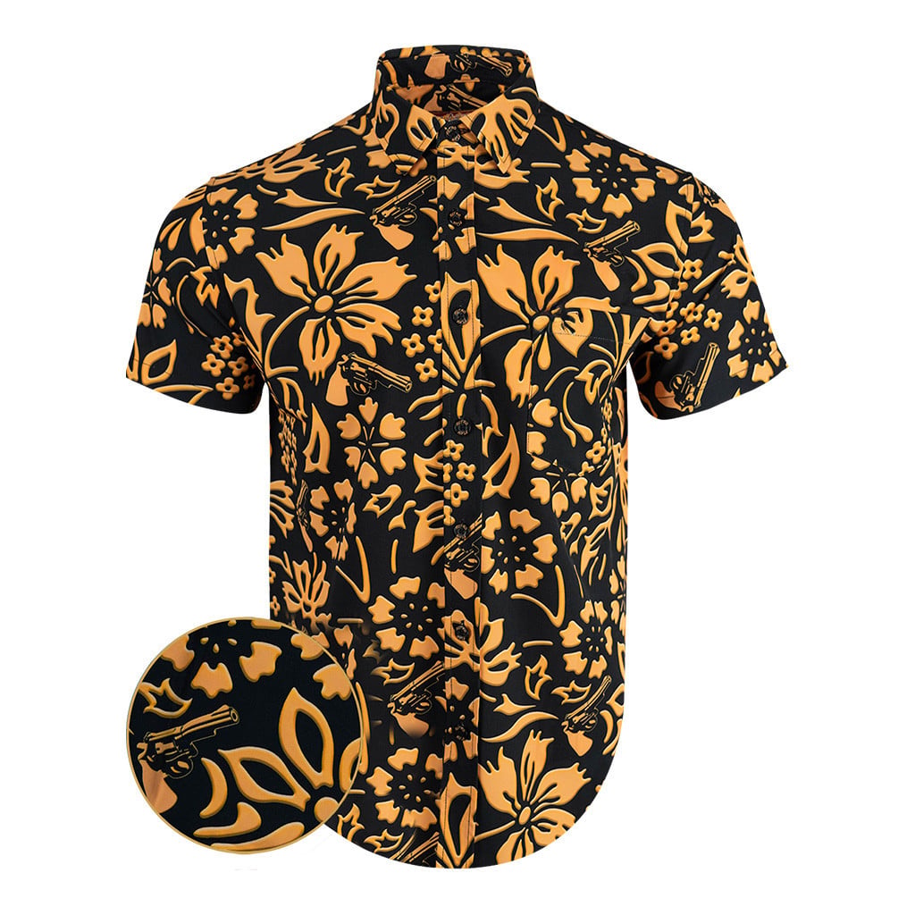 Fear And Loathing Raoul Button Down Shirt Tactical Aloha Shirt Christmas Present For Dad -WearandDecor