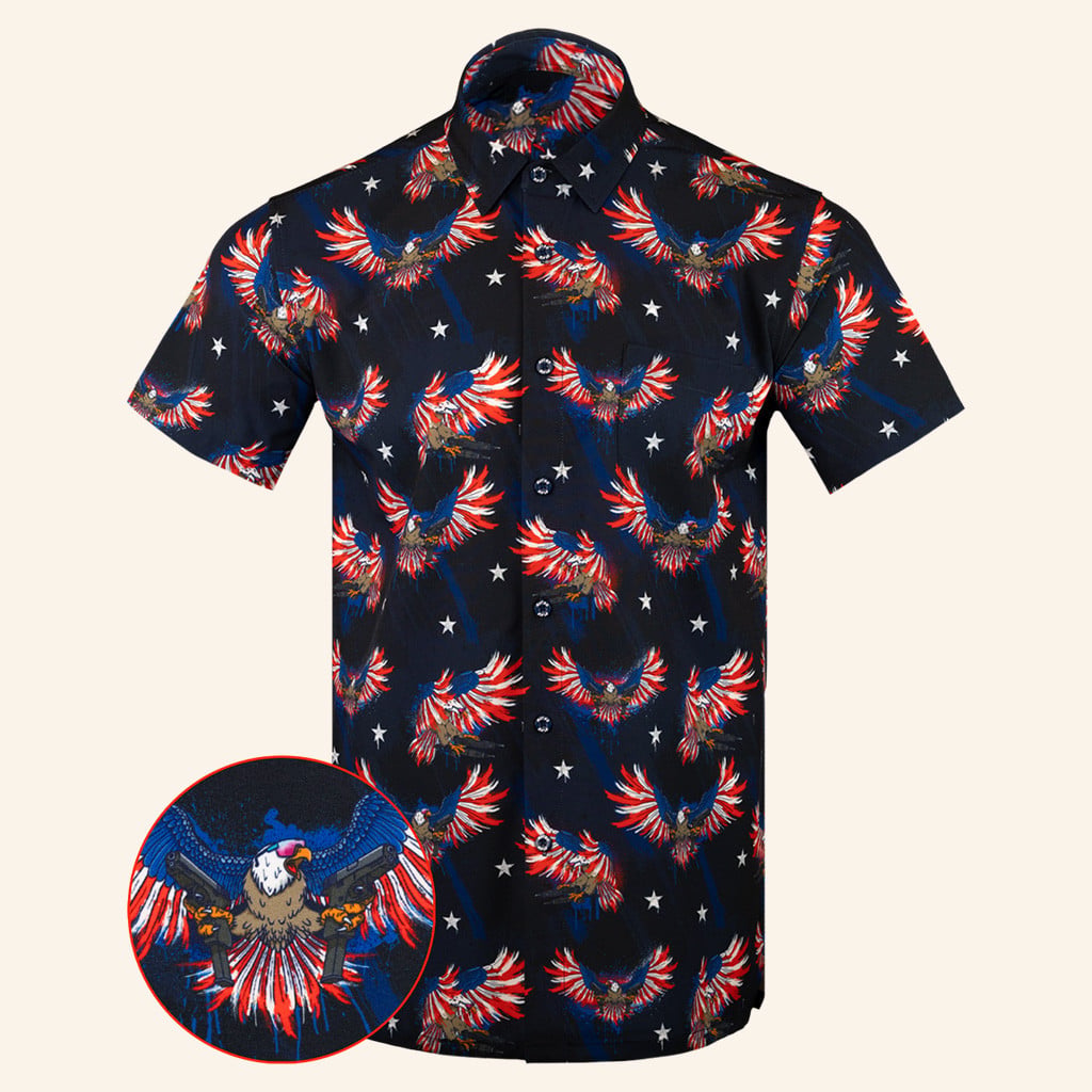 Strafing Run Button Down Shirt Tactical Hawaiian Shirt Patriotic Gifts For Dad -WearandDecor