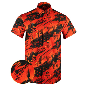The Dead Eye Button Down Shirt Gun Print Hawaiian Shirt Gifts For Father In Law -WearandDecor