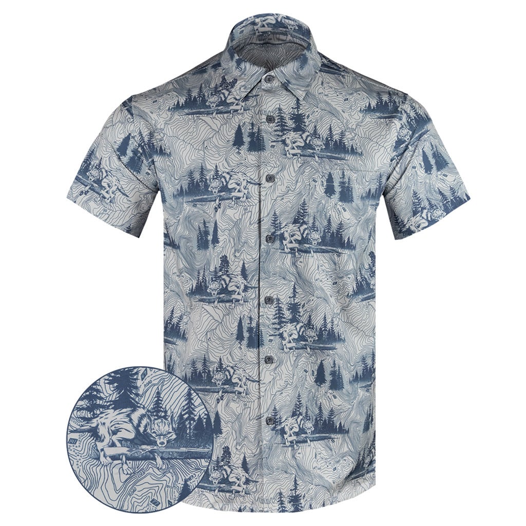 The Graywolf Button Down Shirt Tactical Hawaiian Shirt Gift Ideas For Him -WearandDecor