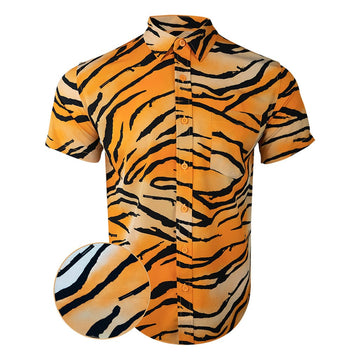 Tiger Button Down Shirt Tactical Hawaiian Shirt Good Gifts For Boyfriend -WearandDecor